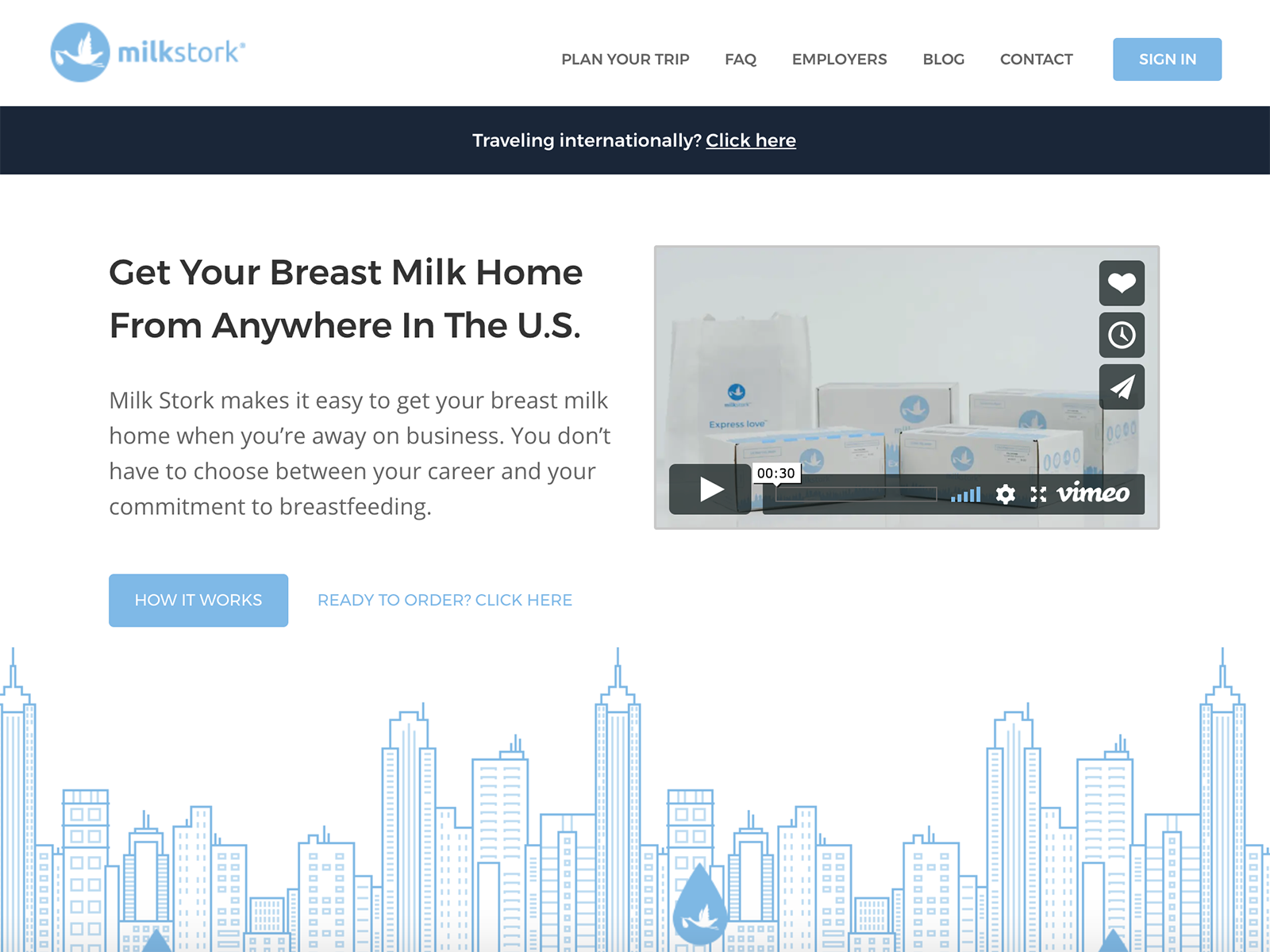 Milk Stork website