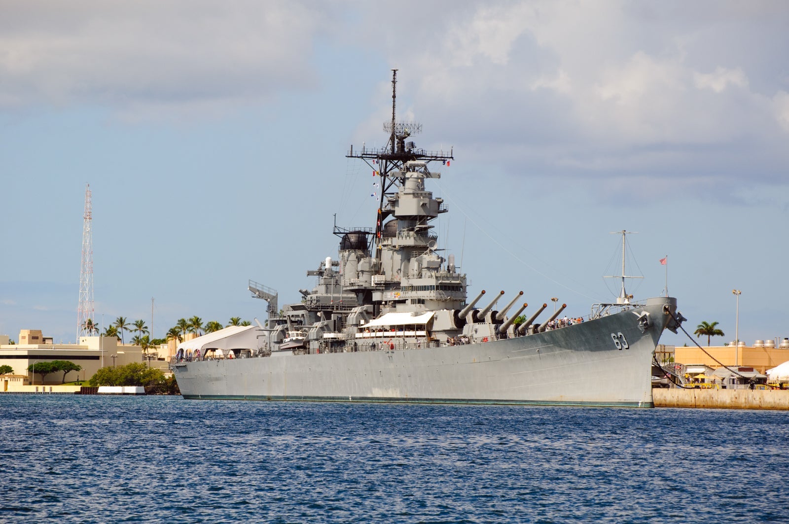 Battleship USS Missouri in Pearl Harbor, Hawaii. (Photo by Joel Carillet / Getty Images)