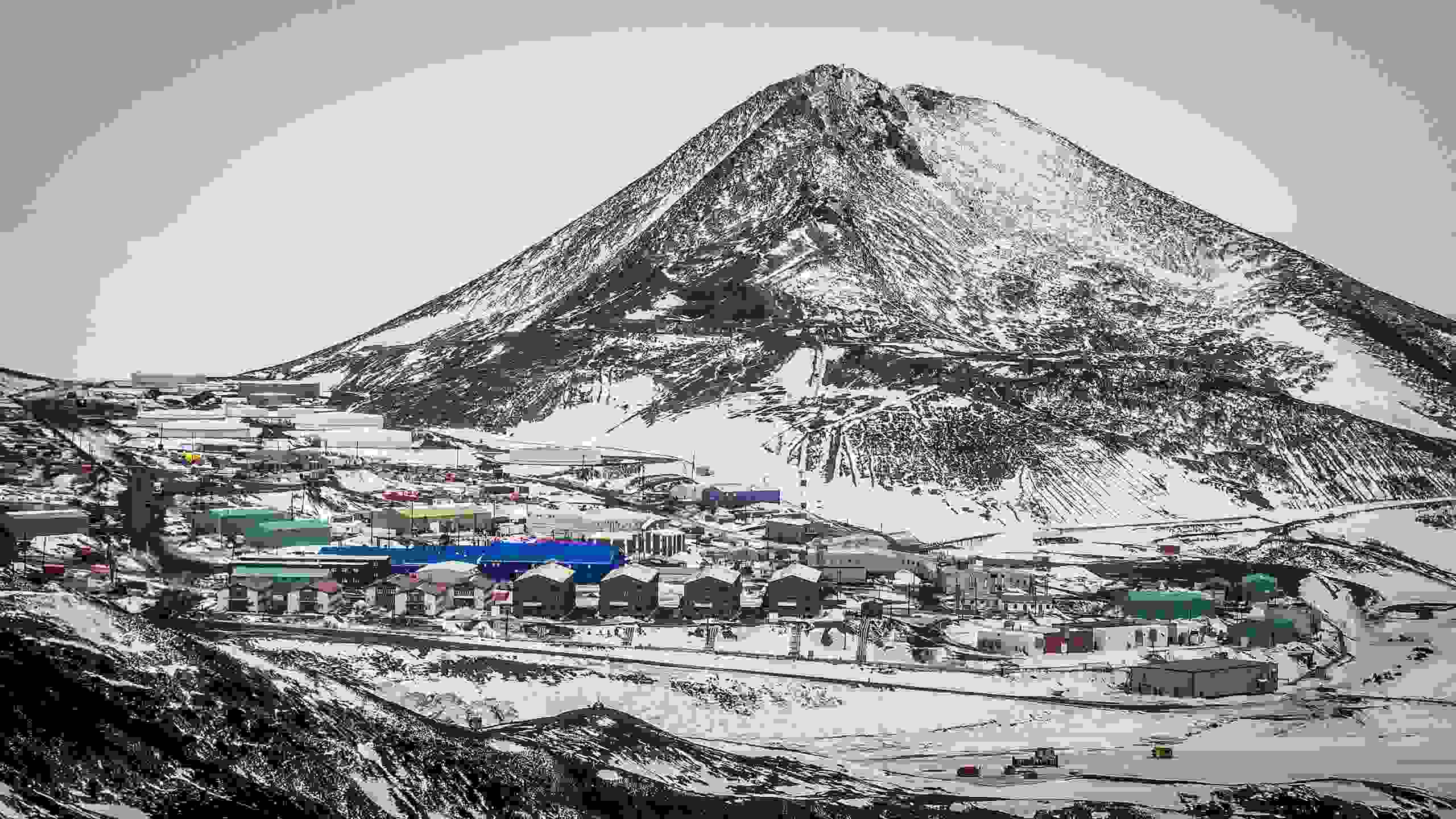 McMurdo Station and Observation Hill, Antarctica. Image by Greg-Ward/Shutterstock