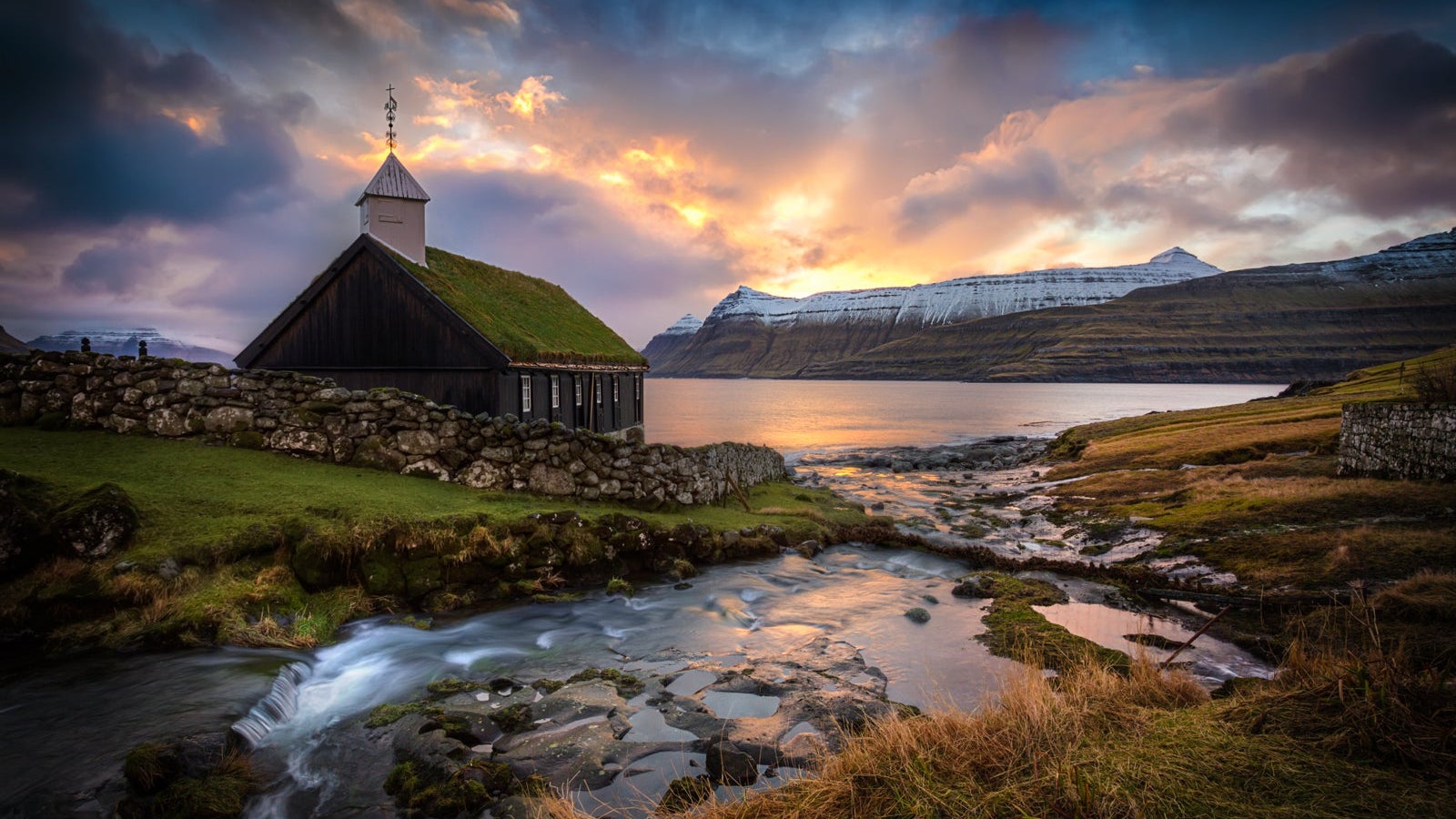 Faroe Church Sunrise