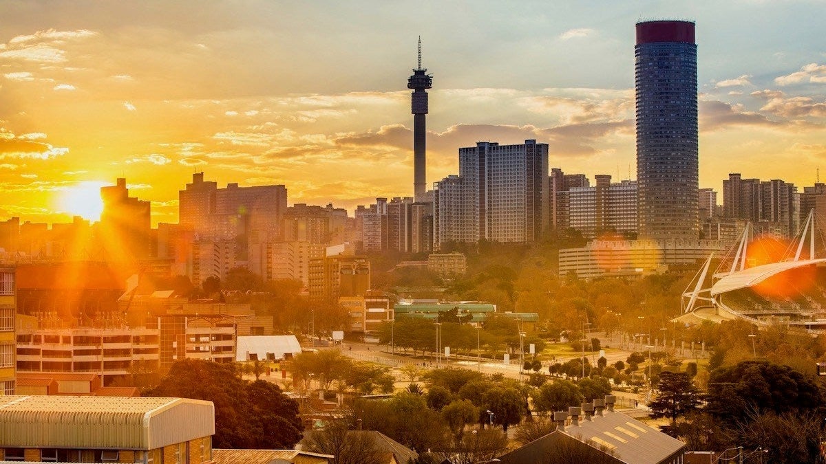 Johannesburg evening cityscape of Hillbrow