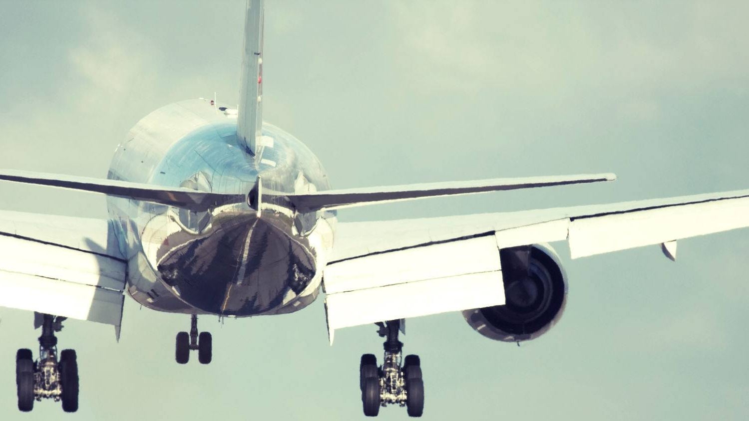 Commercial airplane landing and landing lights