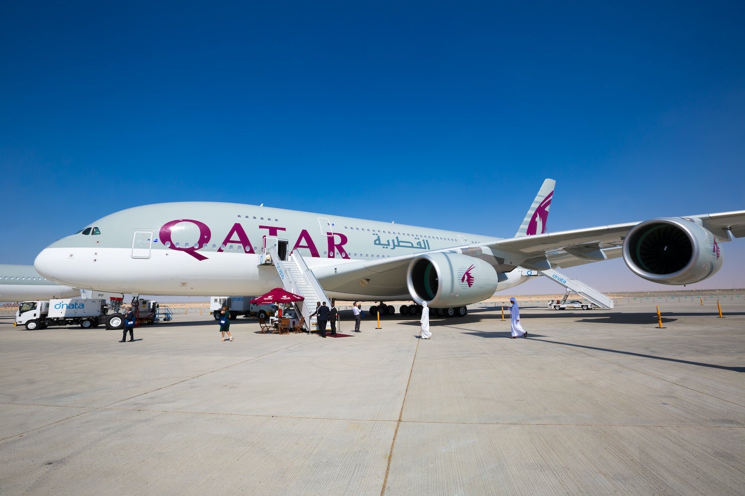 Qatar Airways A380 on Runway