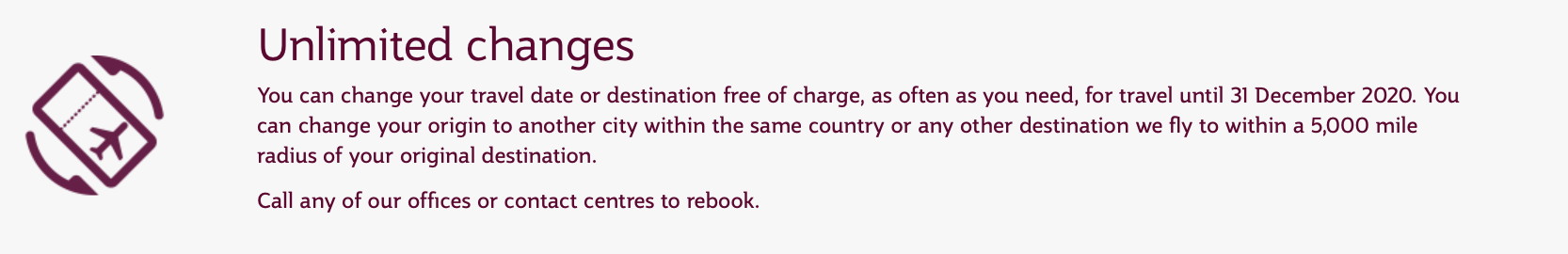 Qatar Change Policy Screen Shot