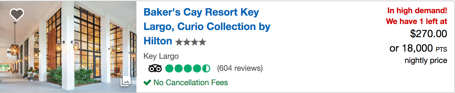 Baker's Cay on Chase Ultimate Rewards points