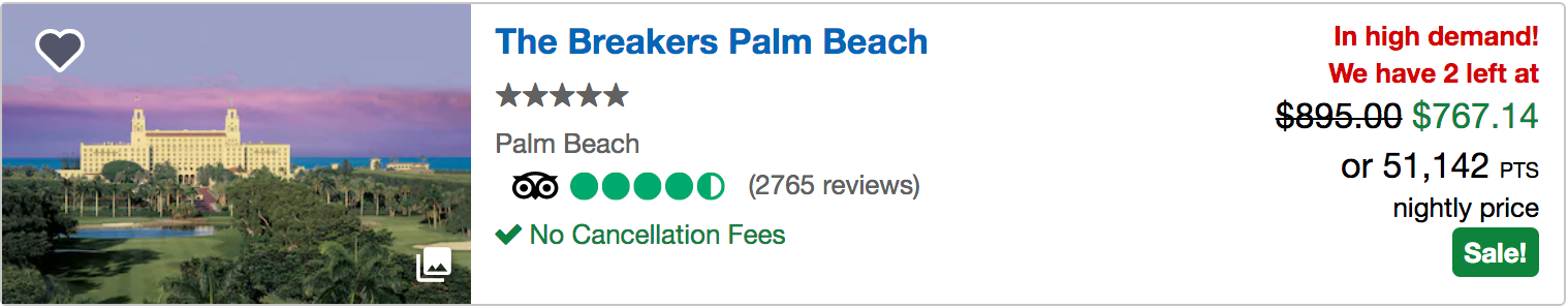 The Breakers Palm Beach - Florida on Chase Ultimate Rewards points