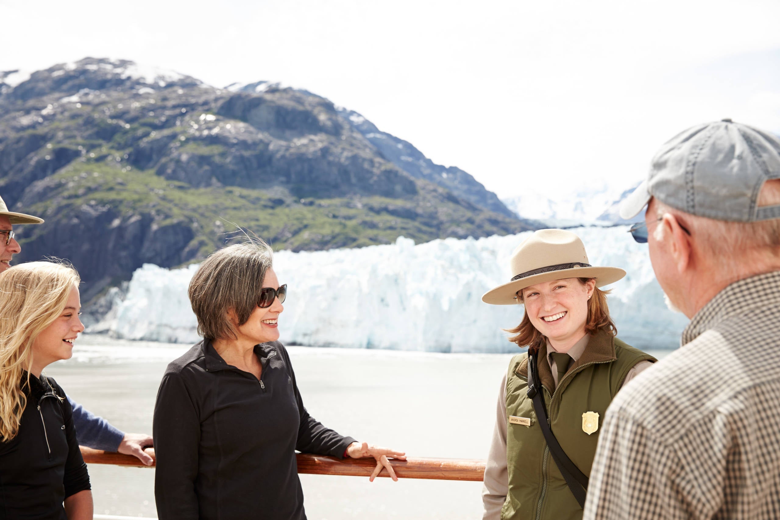 NPS ranger aboard a Glacier Bay National Park tour boat