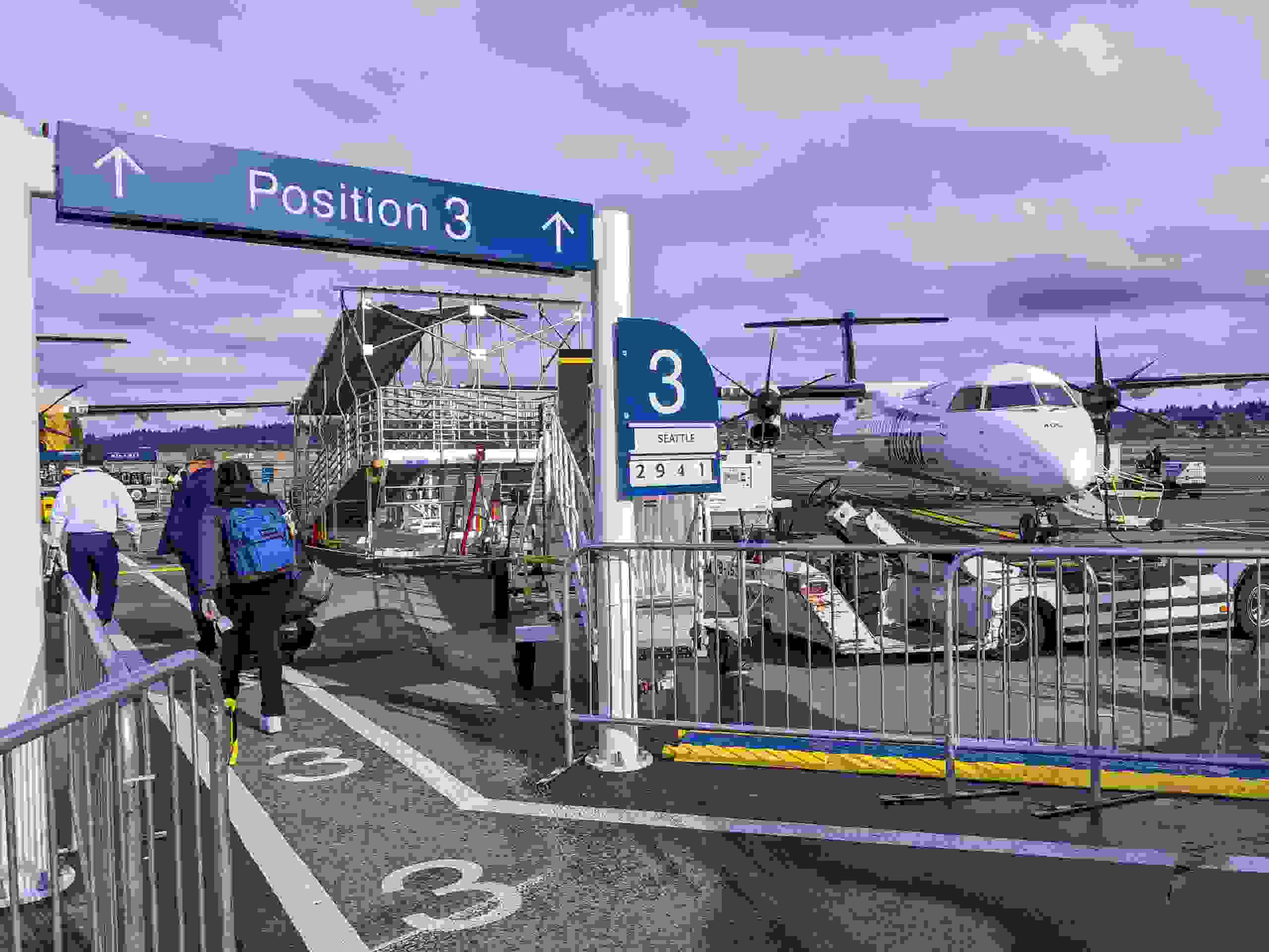 It's always fun to board a plane the old-fashioned way, by walking out directly onto the tarmac up a flight of stairs.