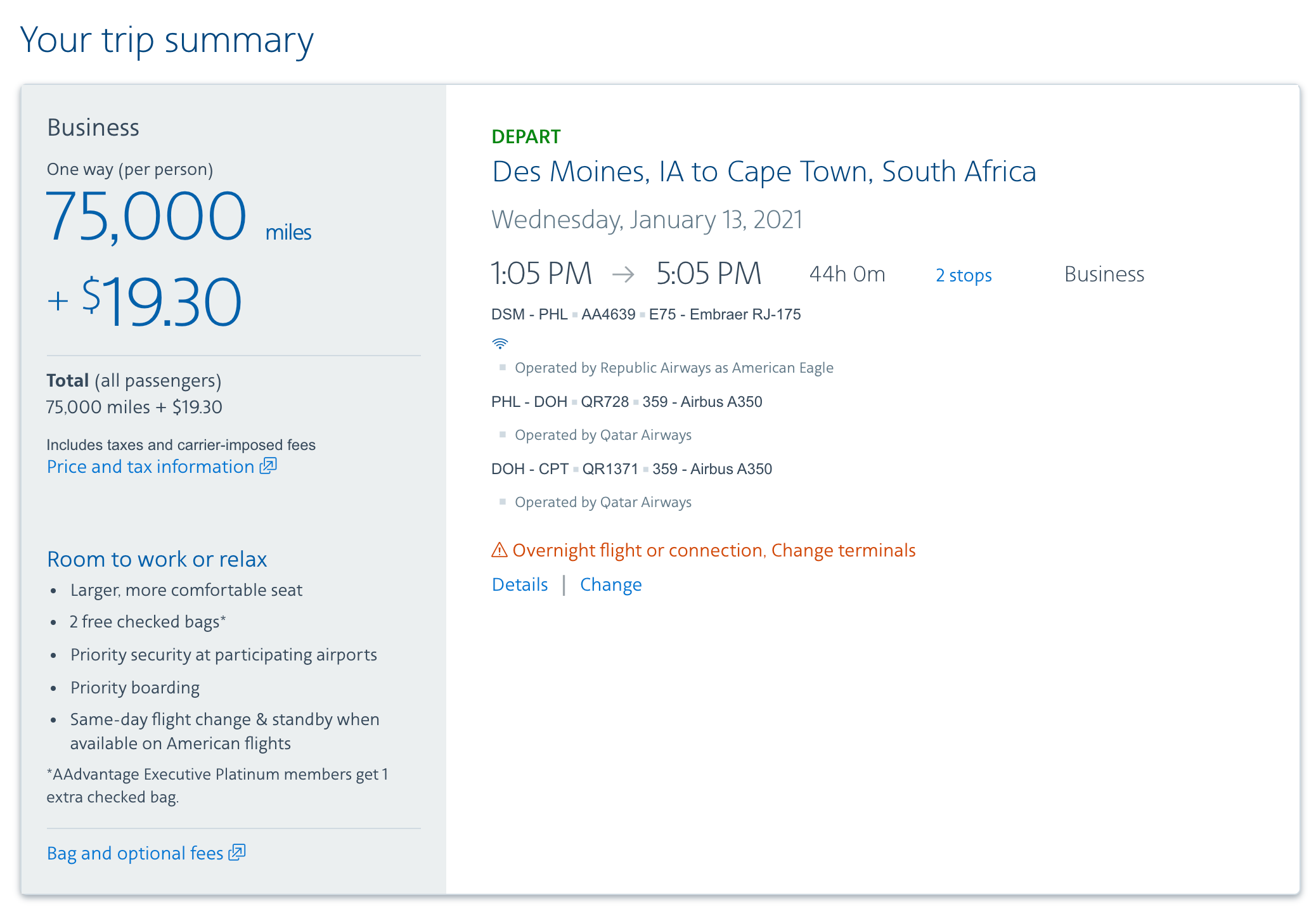 DSM PHL DOH CPT AAdvantage Award