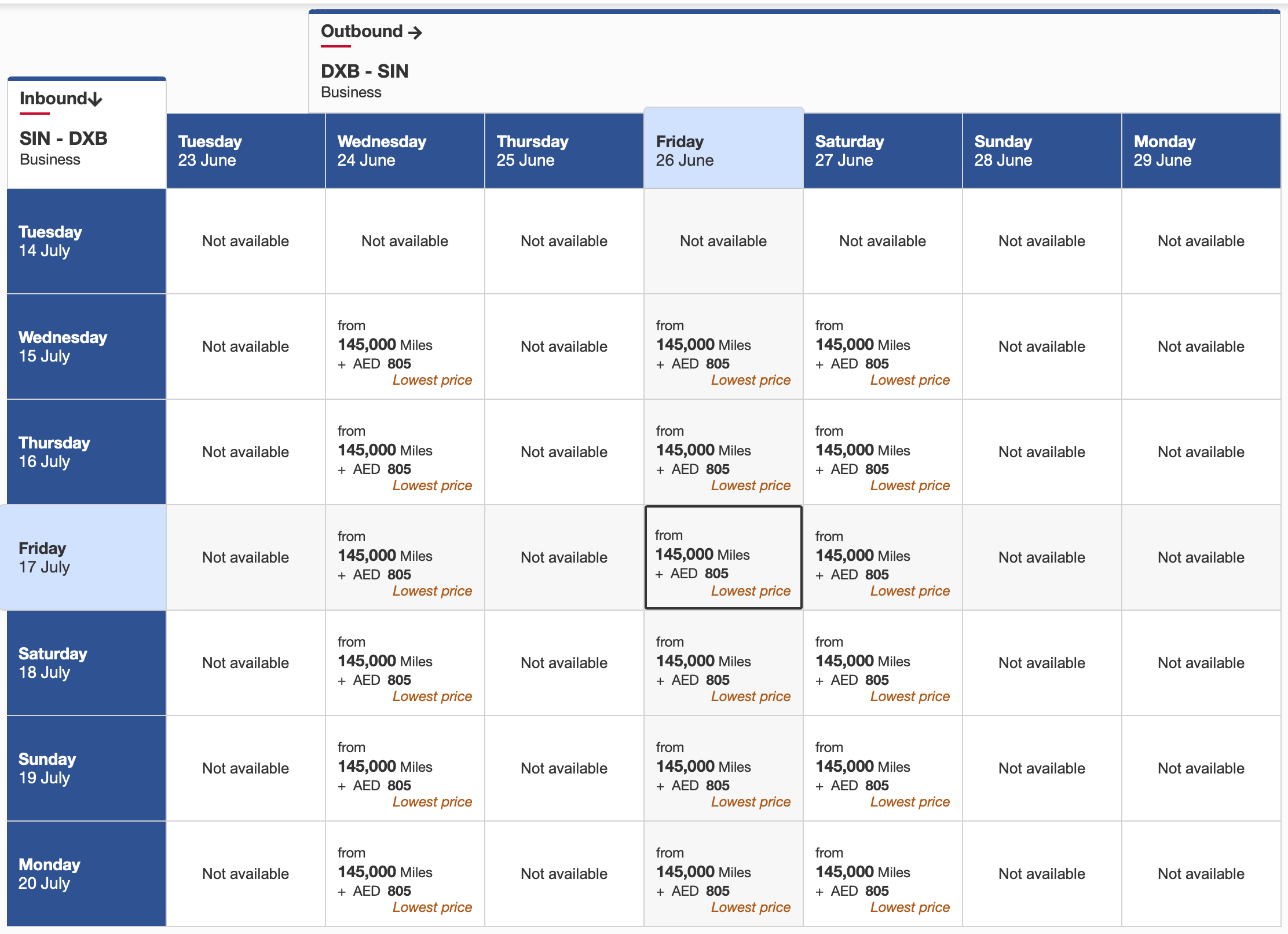 DXB SIN Emirates Award