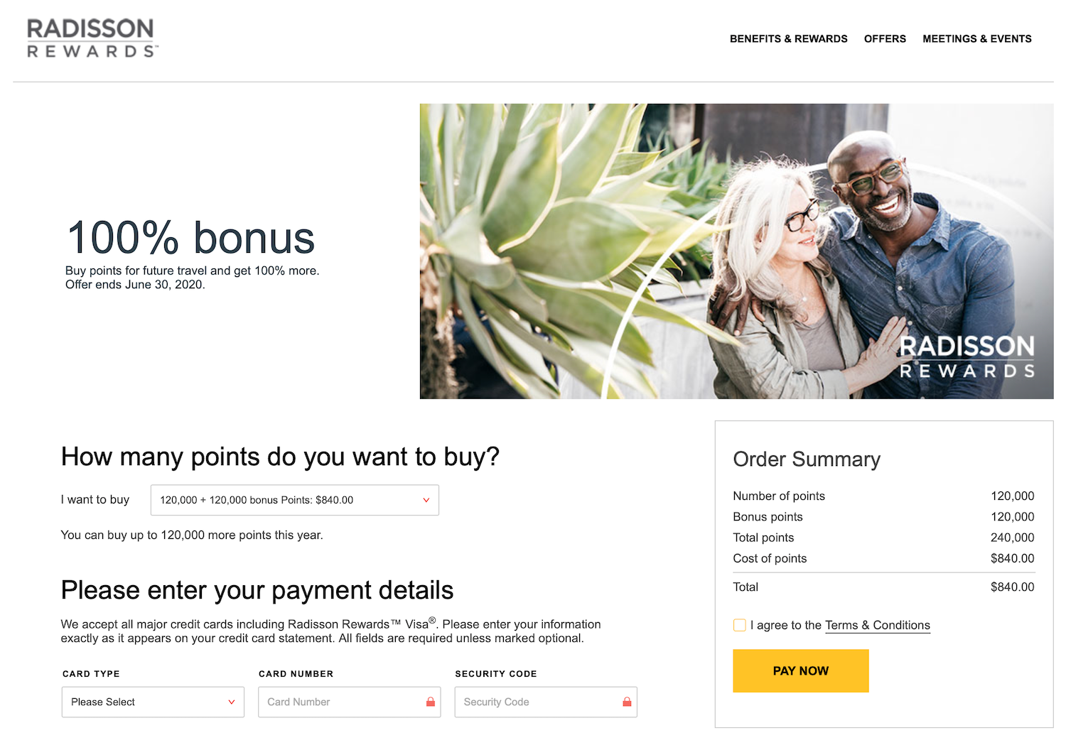 Radisson Rewards 100% Bonus