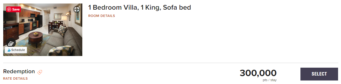 Sheraton Vistana Resort Orlando points price