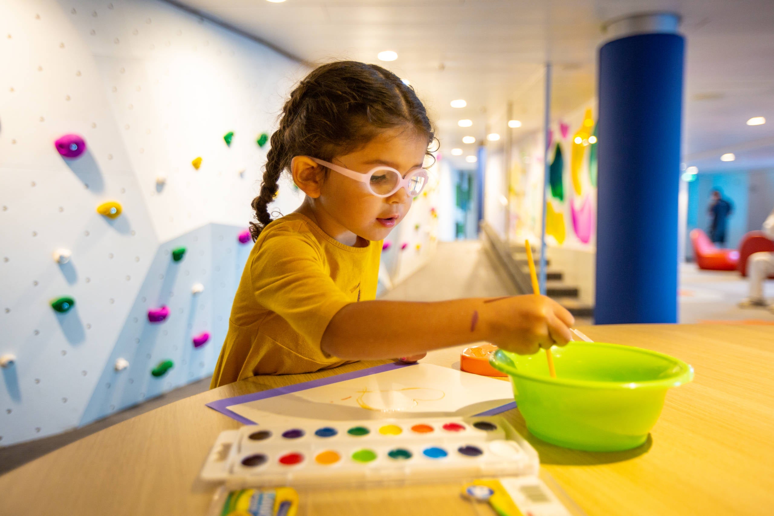 Arts and crafts are among the activities for children at the Adventure Ocean kids program area on Royal Caribbean ships.