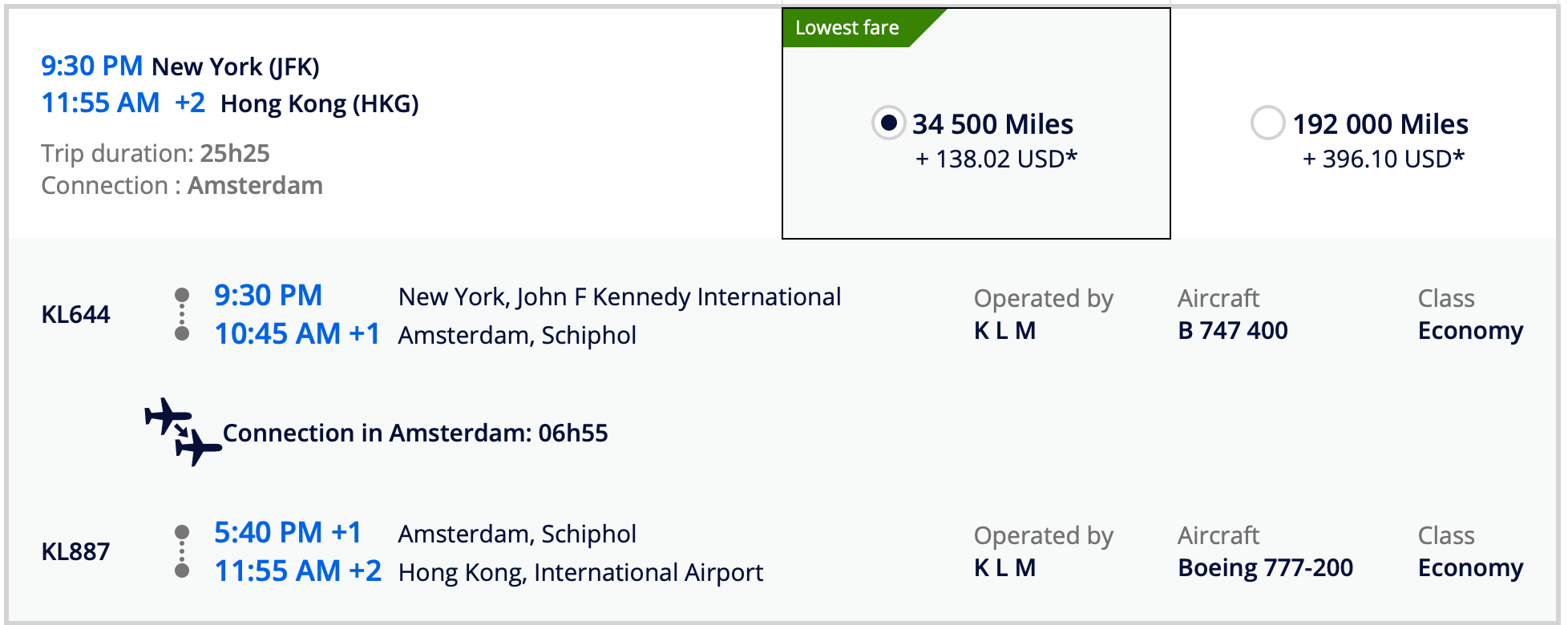 ATL to BEY via CDG Flying Blue Pricing with Air France