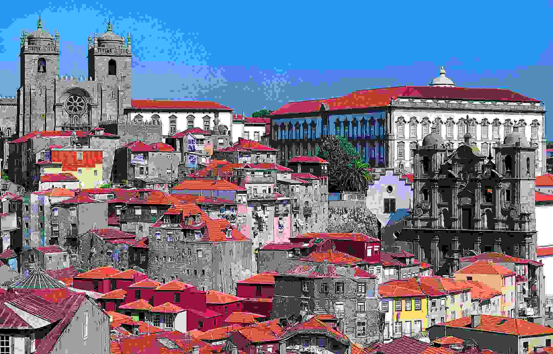 Episcopal Palace and Porto Cathedral in Porto, Portugal. (Photo by robertharding / Getty Images)