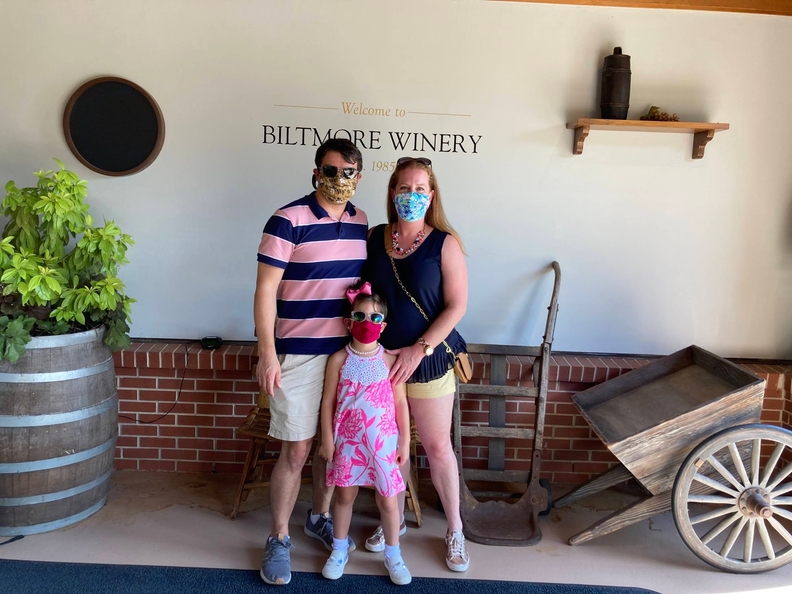 Nick Ewen and his family at the Biltmore Estate winery