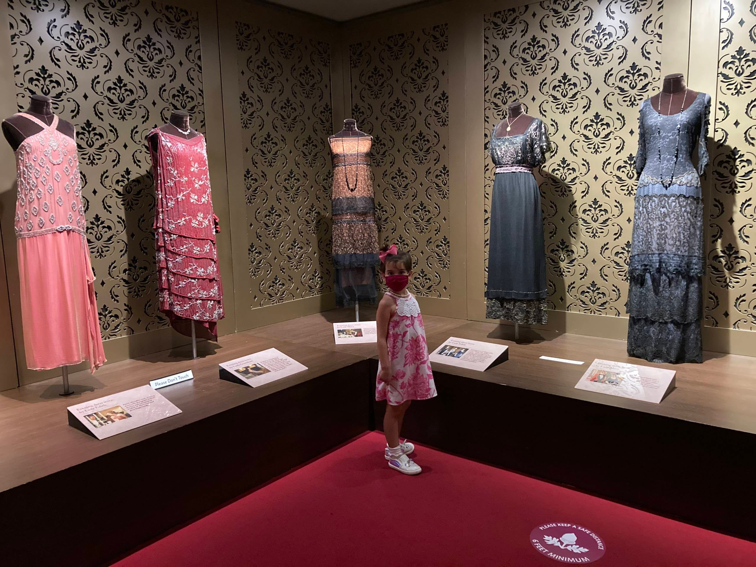Dresses from Downton Abbey, on display at the Biltmore Estate in July 2020