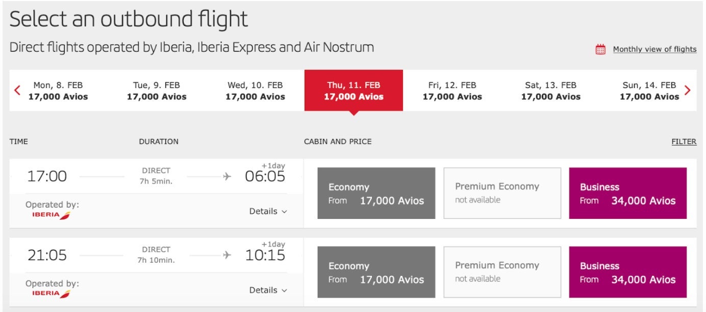 Iberia Avios JFK-MAD
