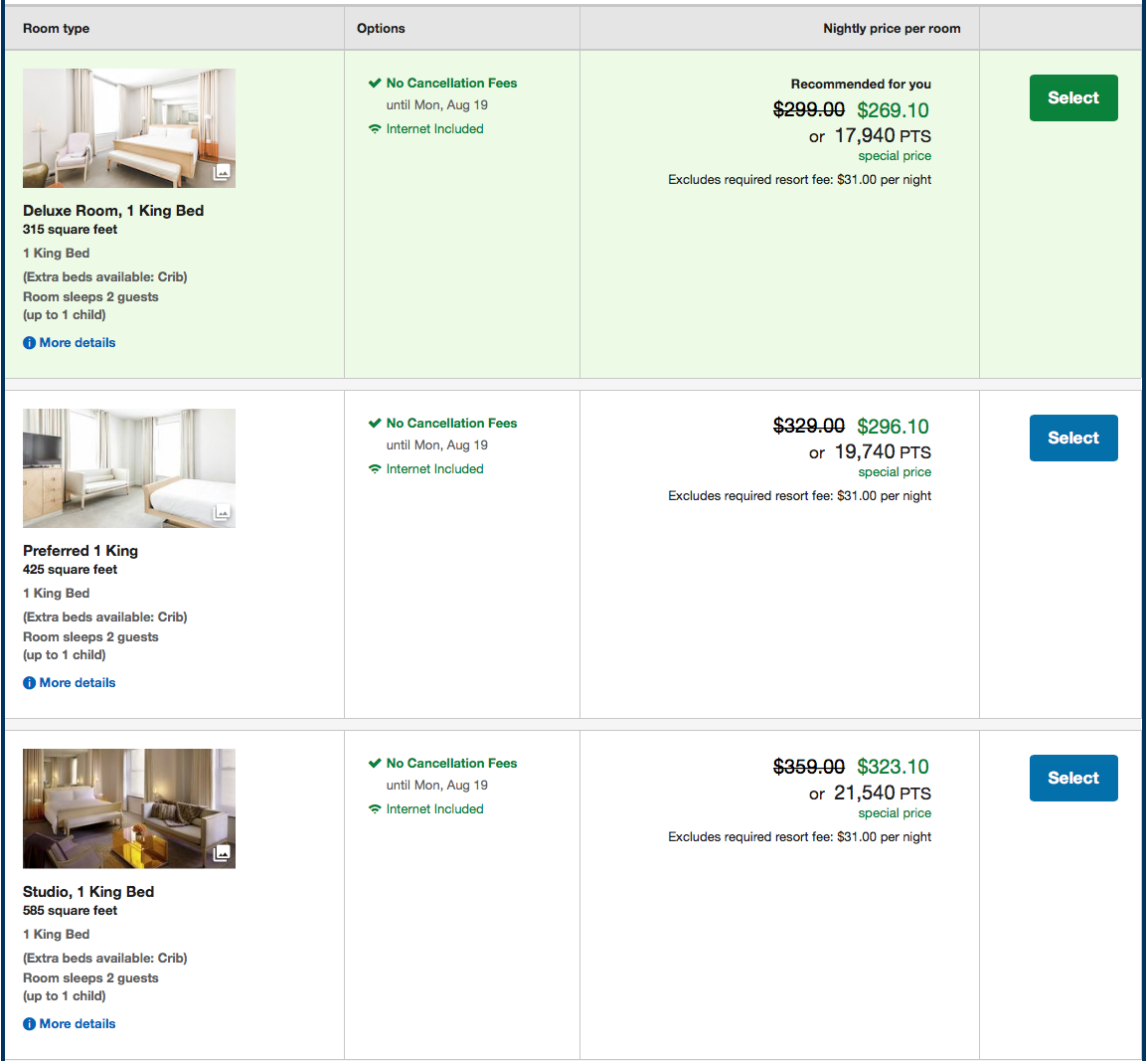 This hotel is bookable with Chase Ultimate Rewards points through Chase's travel portal. Pricing above is for dates in August for a Chase Sapphire Reserve cardholder.