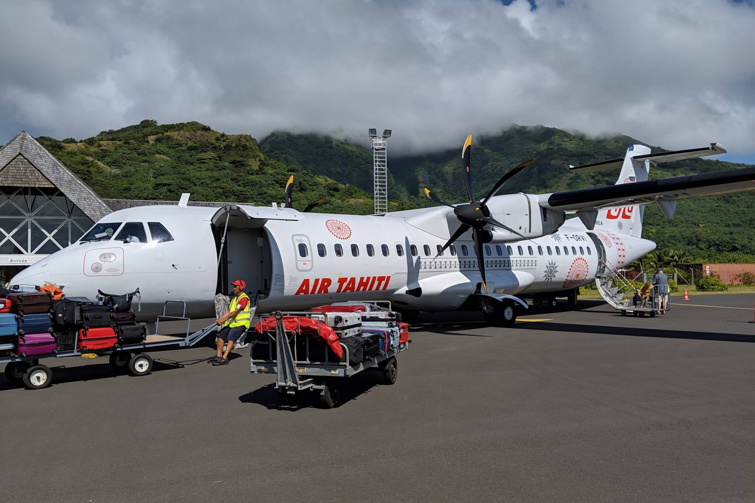 Air Tahiti plane in Moorea, French Polynesia