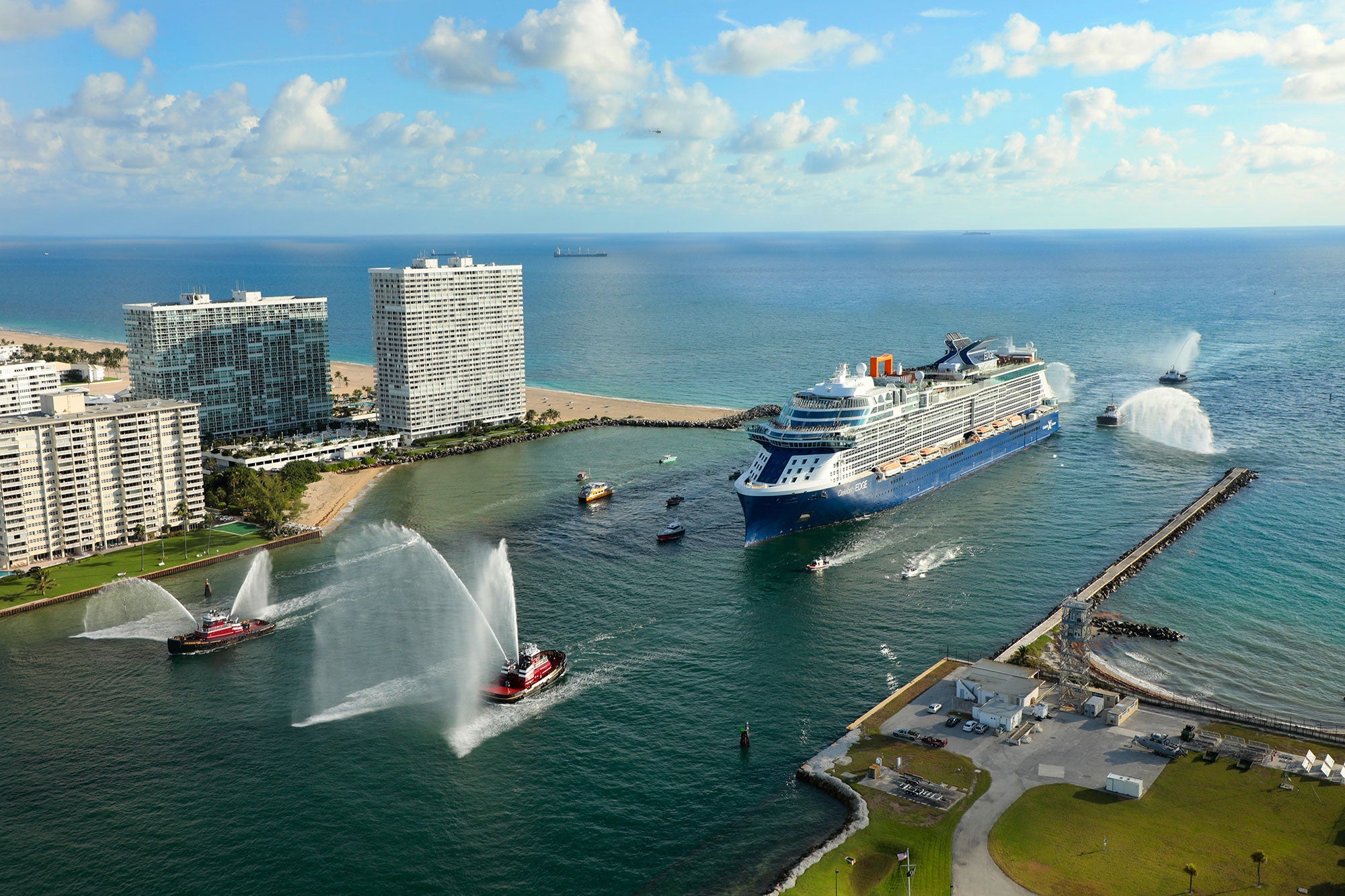 Celebrity Edge entering Port Everglades Fort Lauderdale Florida