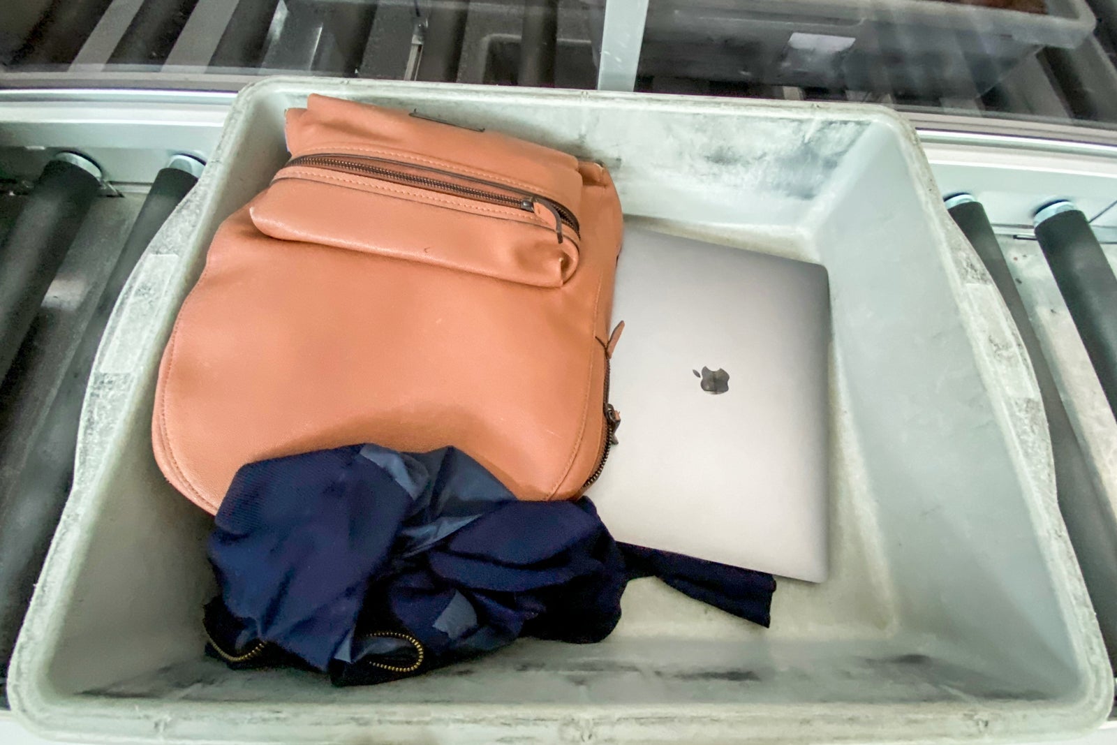 Bins at security
