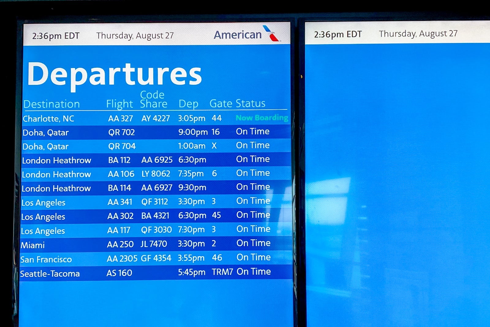 Departures board