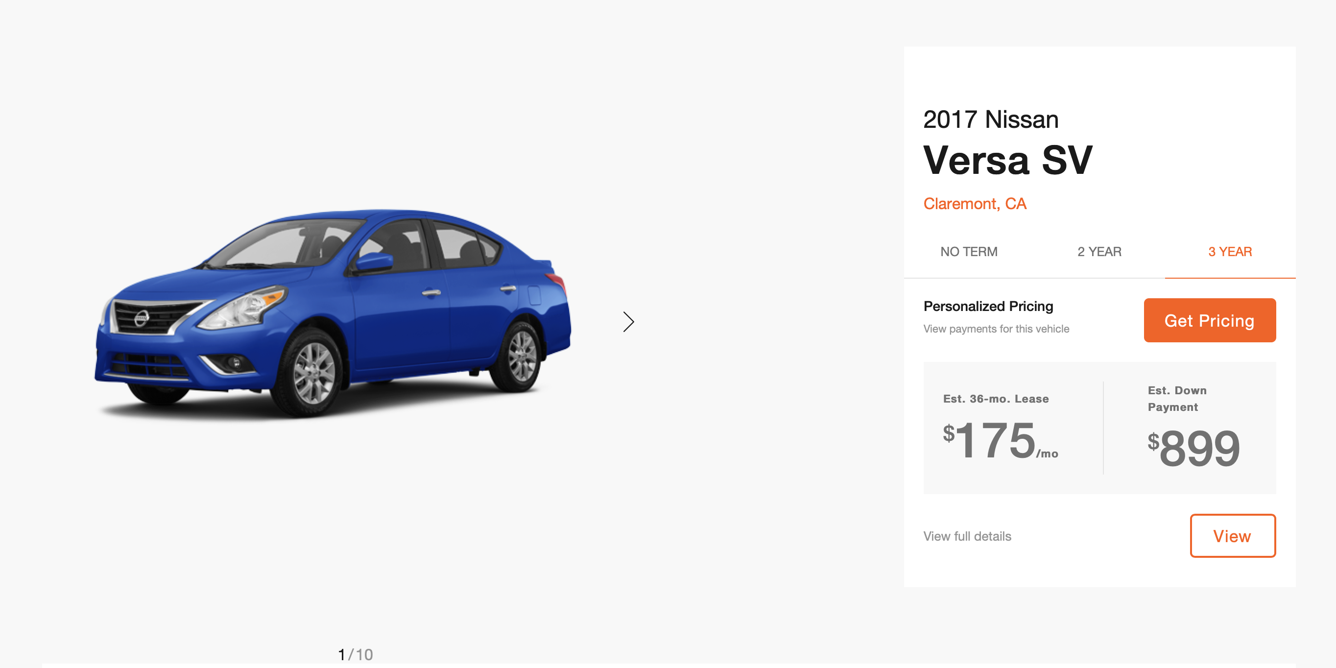 Nissan Versa Fair Lease