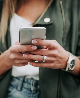 Woman holding a phone