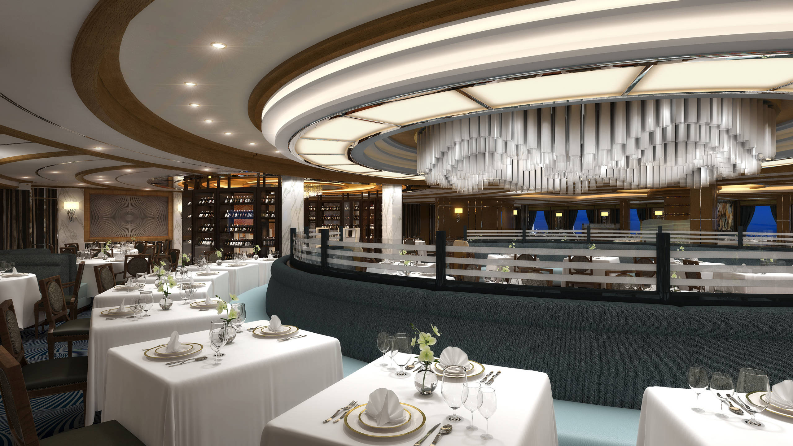 A main dining room on a Princess Cruises ship