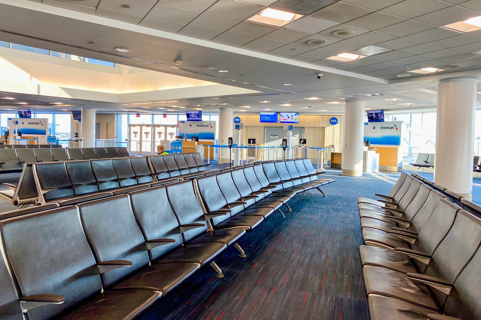 Landing at an empty LAX terminal 4