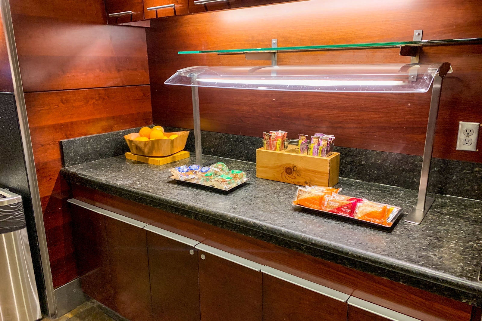 Scaled back food and beverage options at Alaska Airlines lounge in Seattle. (Photo by Clint Henderson/The Points Guy)
