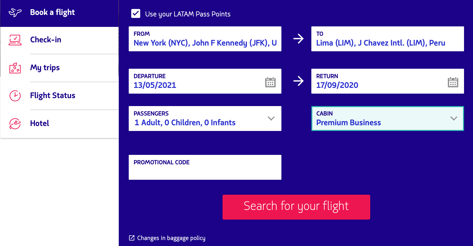 Booking Award Tickets with LATAM Pass