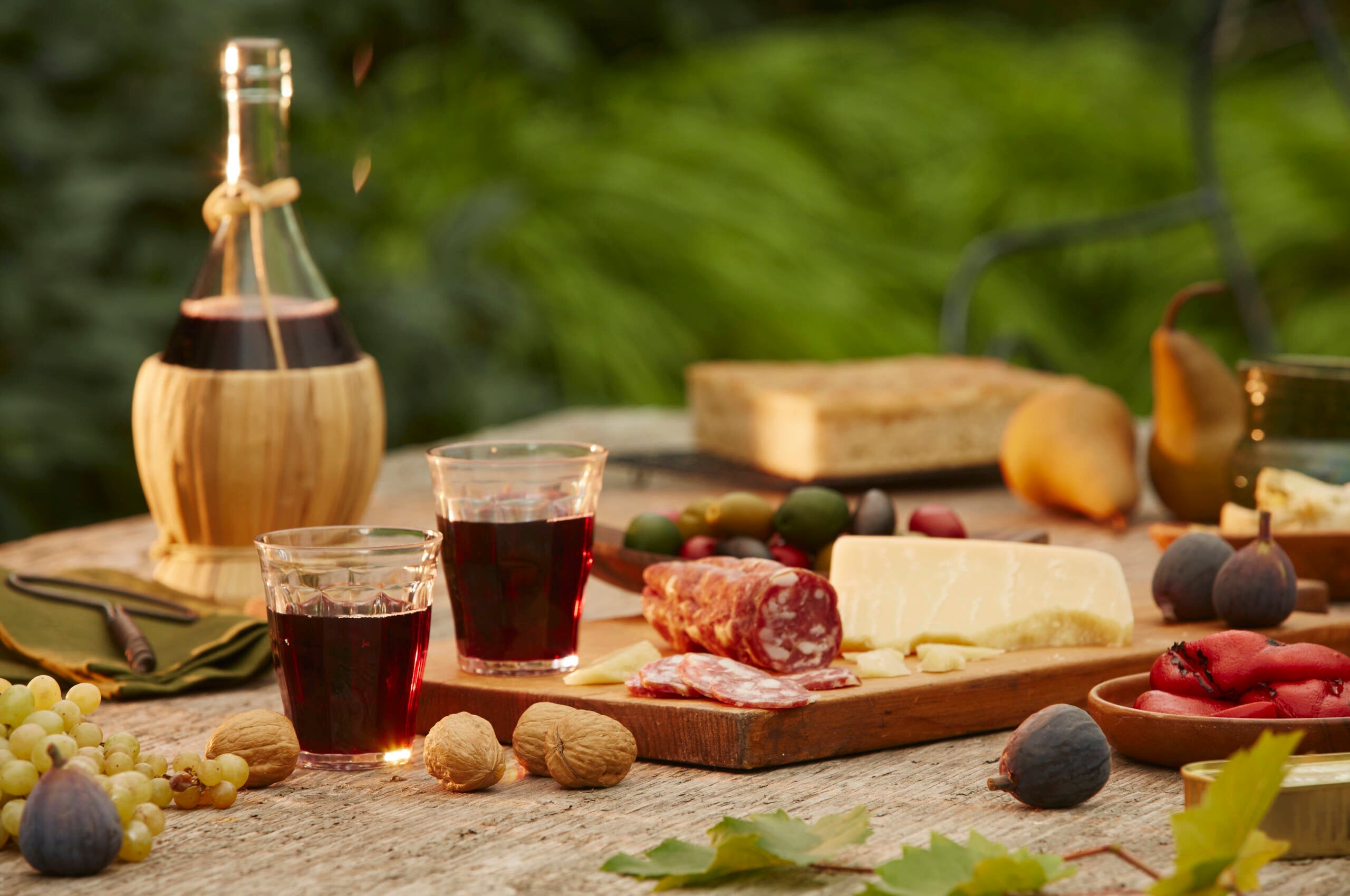 Wine and cheese board
