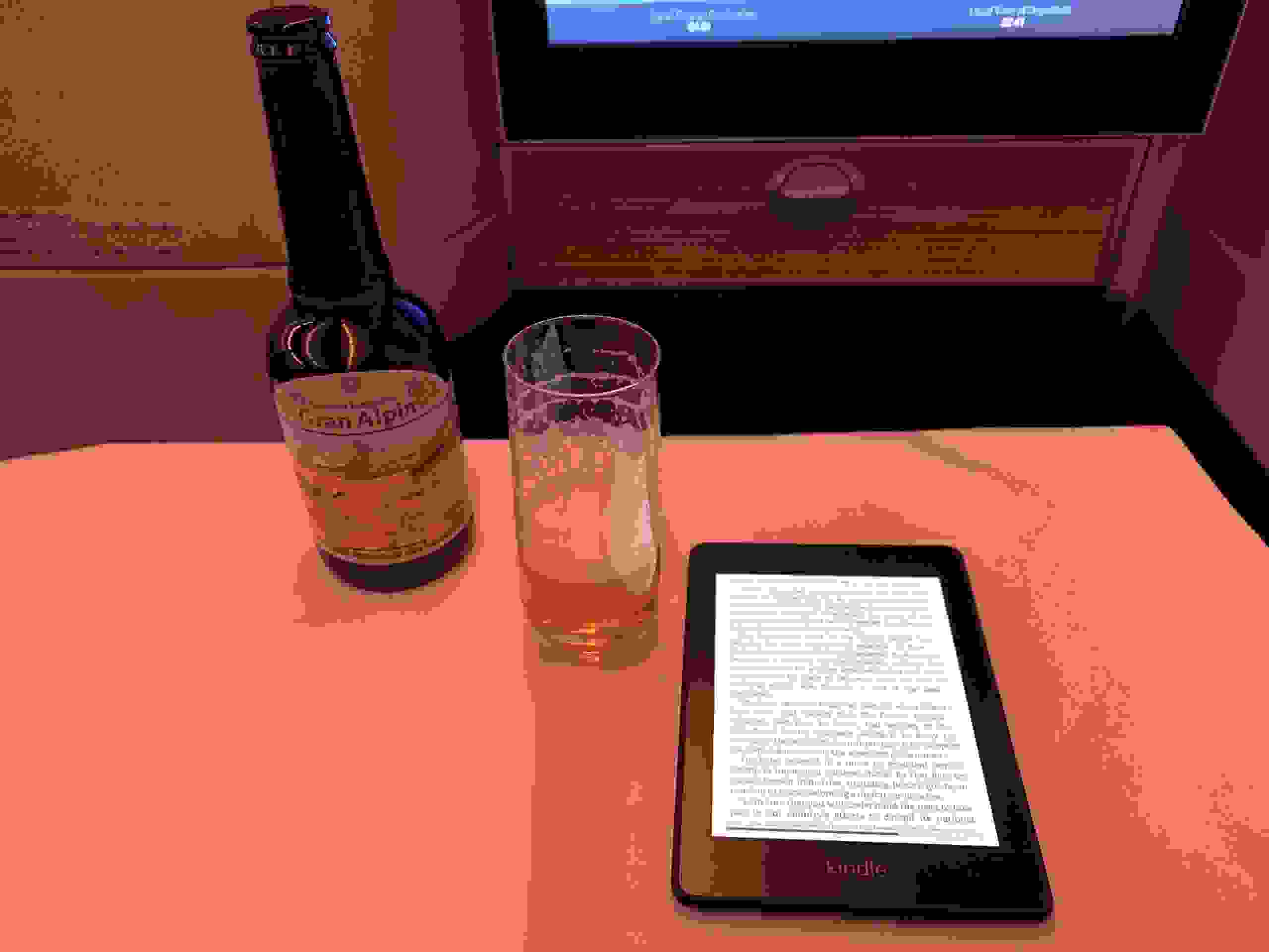 Swiss Beer and Kindle on Table