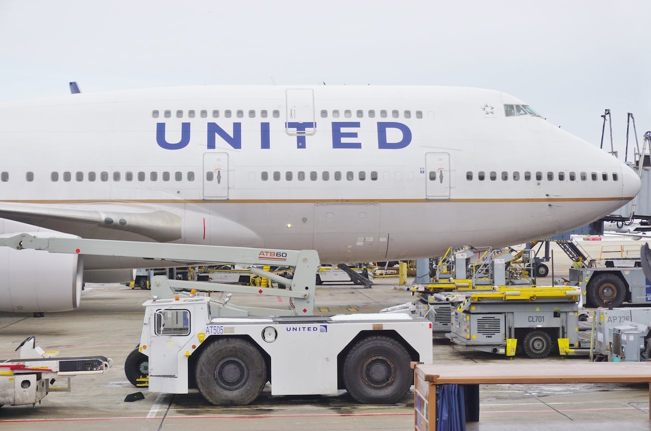 United Airlines 747 at ORD