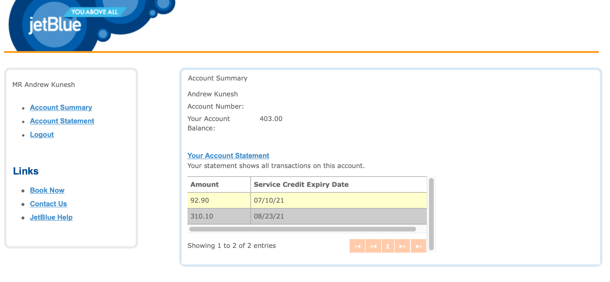 Viewing Your JetBlue Travel Bank Balance