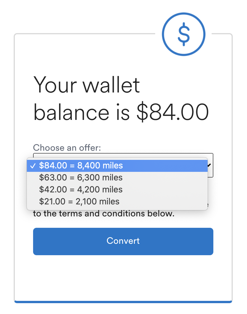 Converting Alaska Wallet Funds to Miles