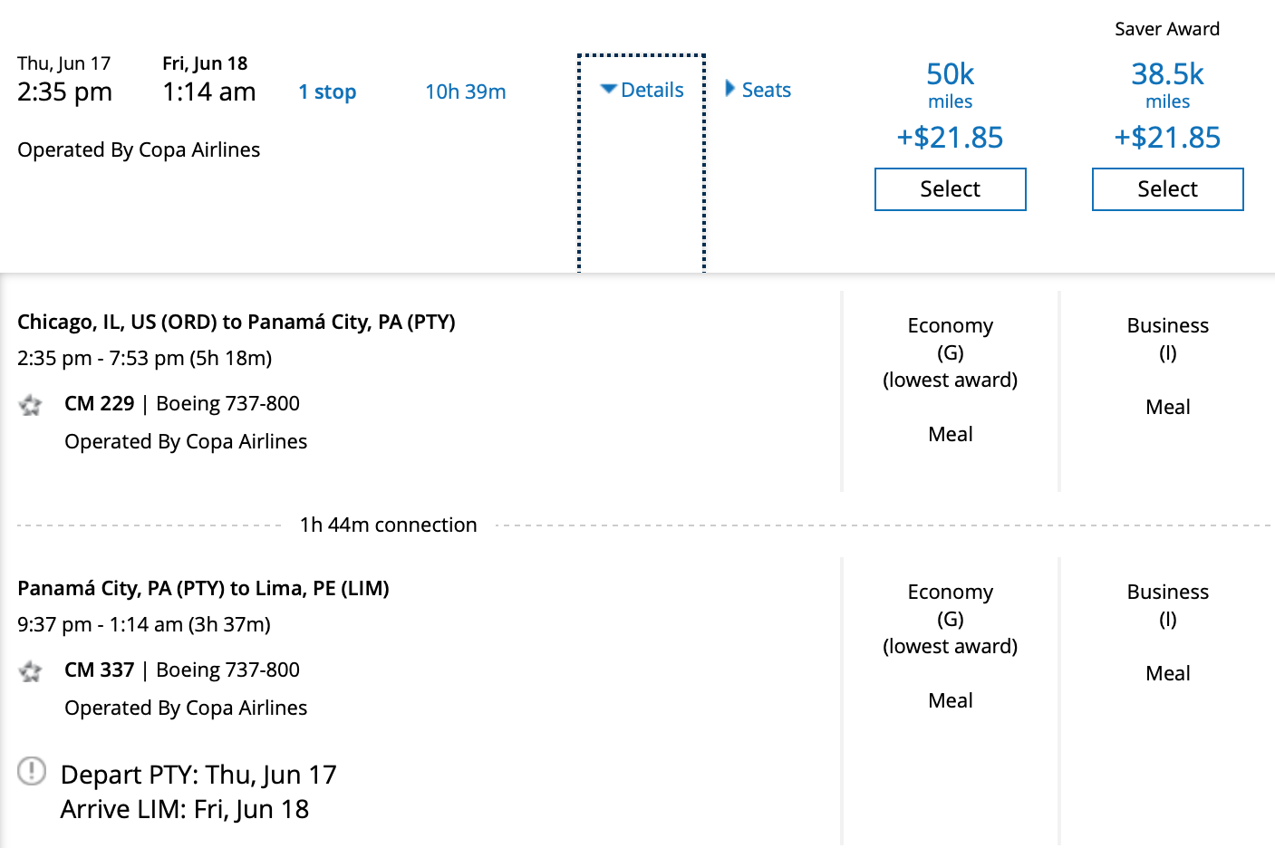 Copa Airlines Flights to Lima Pricing United MileagePlus