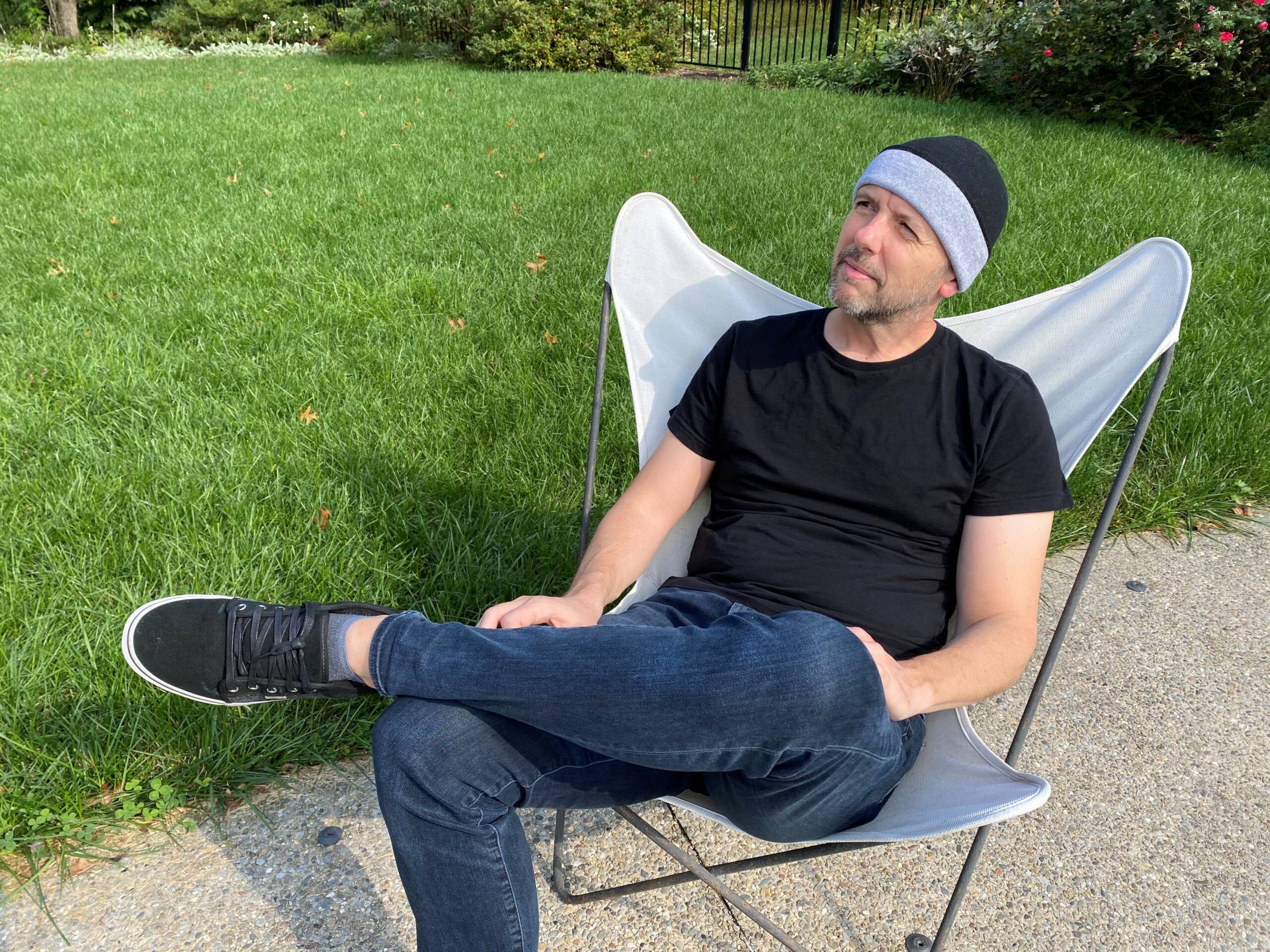 TPG's Gene Sloan going hipster fancy in his Saks Fifth Avenue beanie. (Photo courtesy of Morgan Sloan)