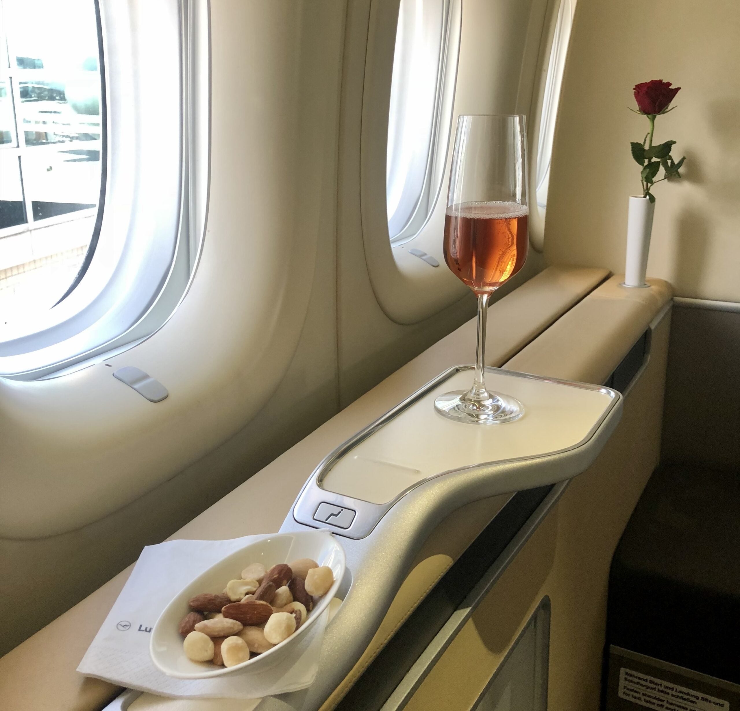 Lufthansa First Onboard Drink
