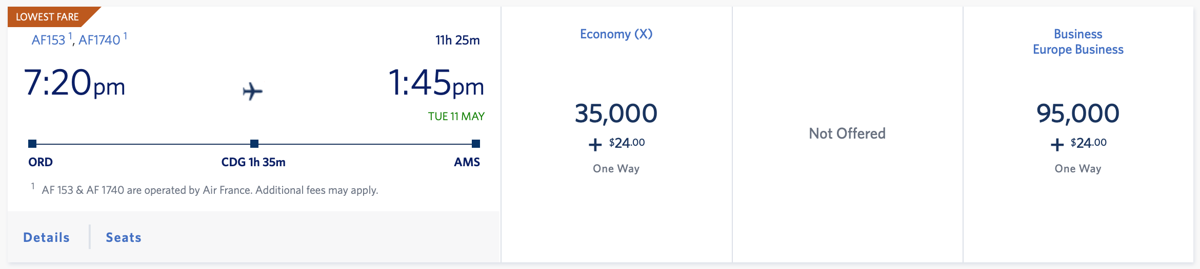 New Air France SkyMiles Pricing