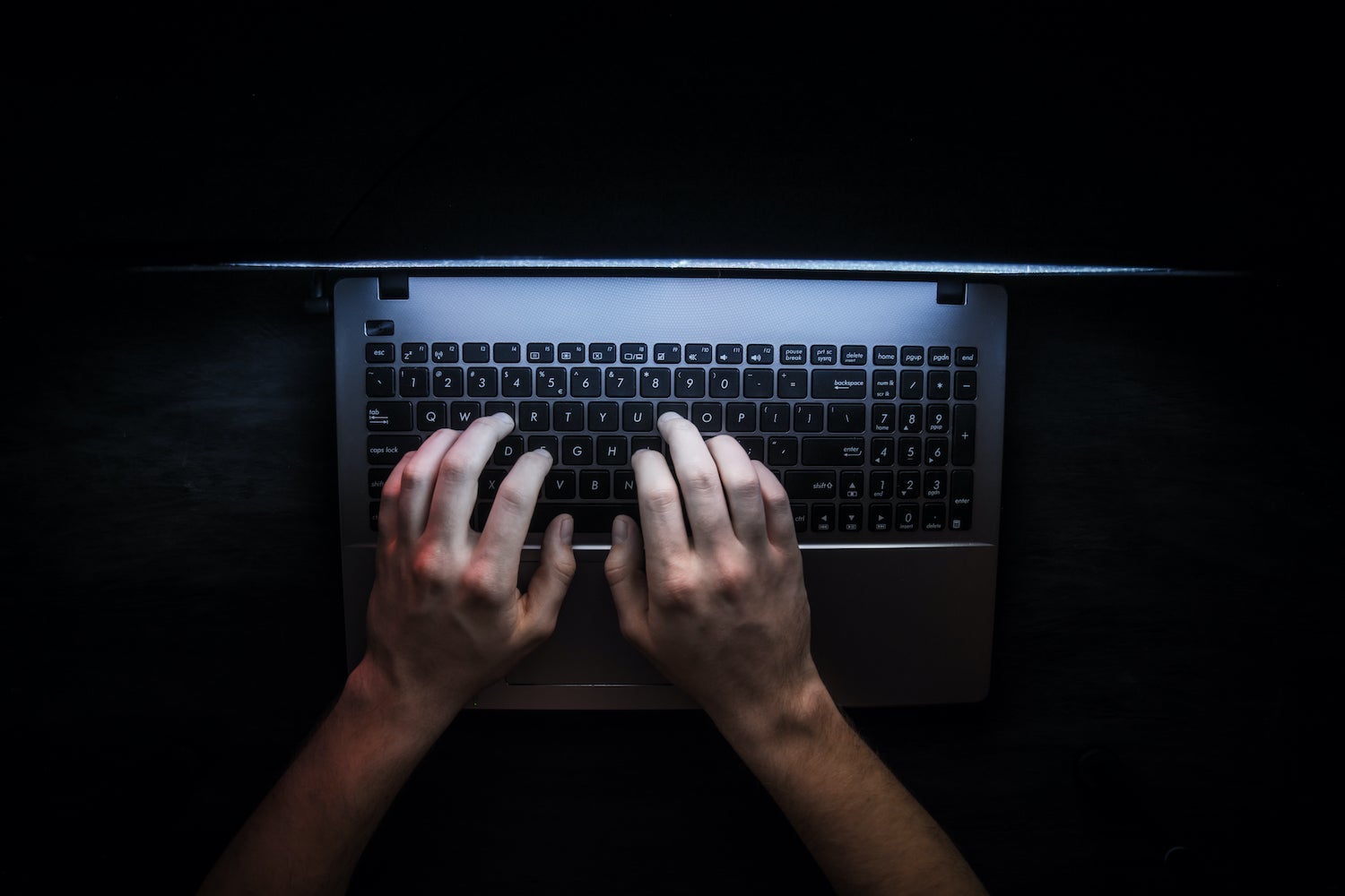 Person Typing on a Laptop
