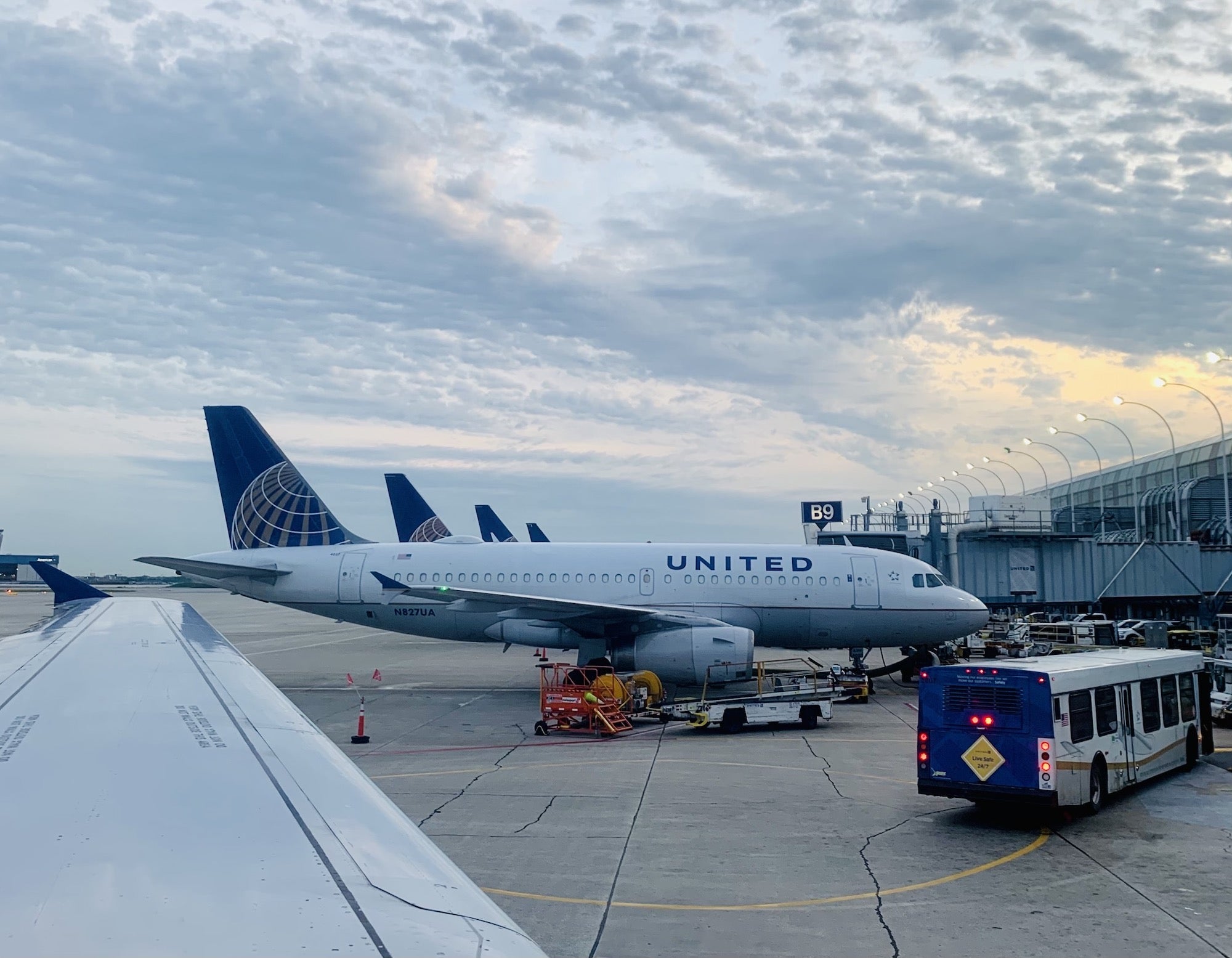 United A319 at The Gate in Chicago
