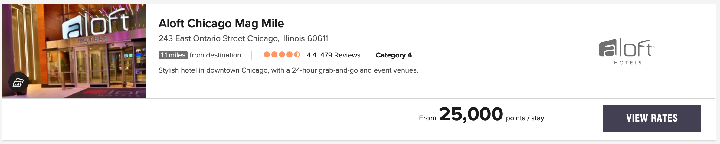 Aloft Mag Mile Chicago Points Quote