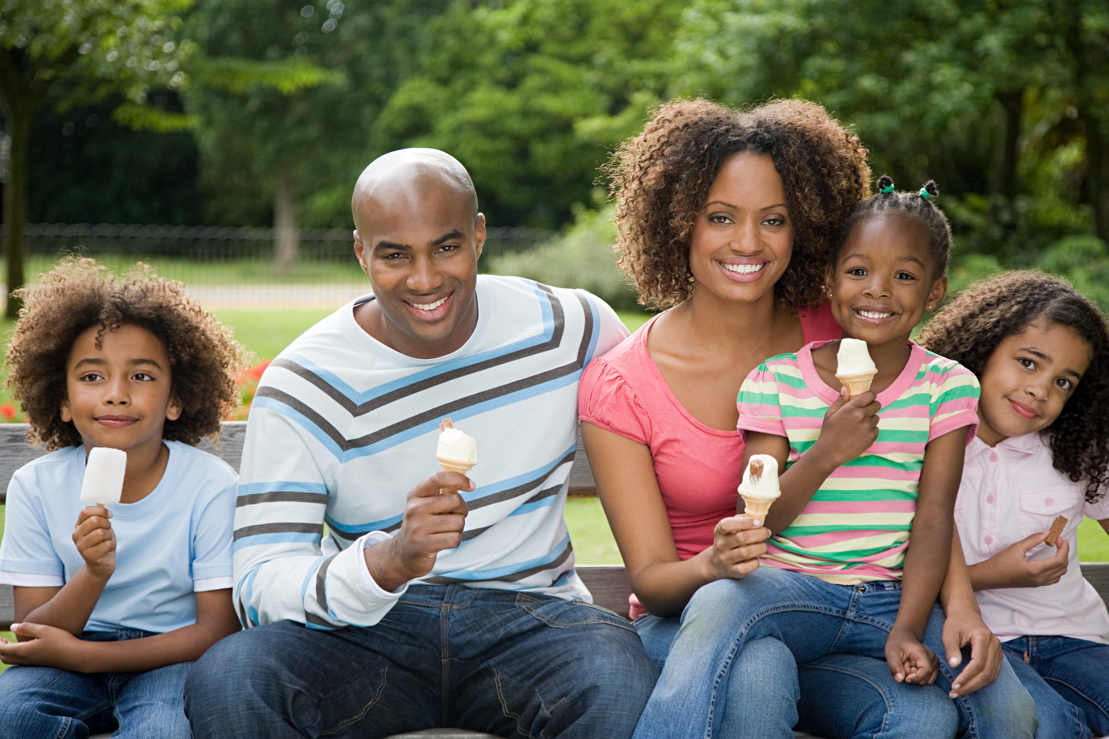 family eating ice cream