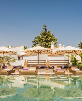 pool and umbrellas