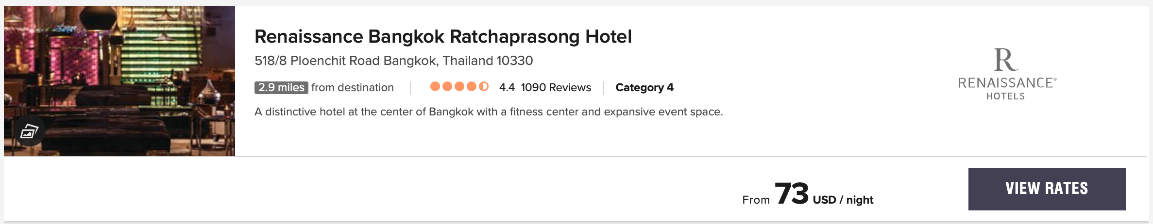 Renissance Bangkok Price