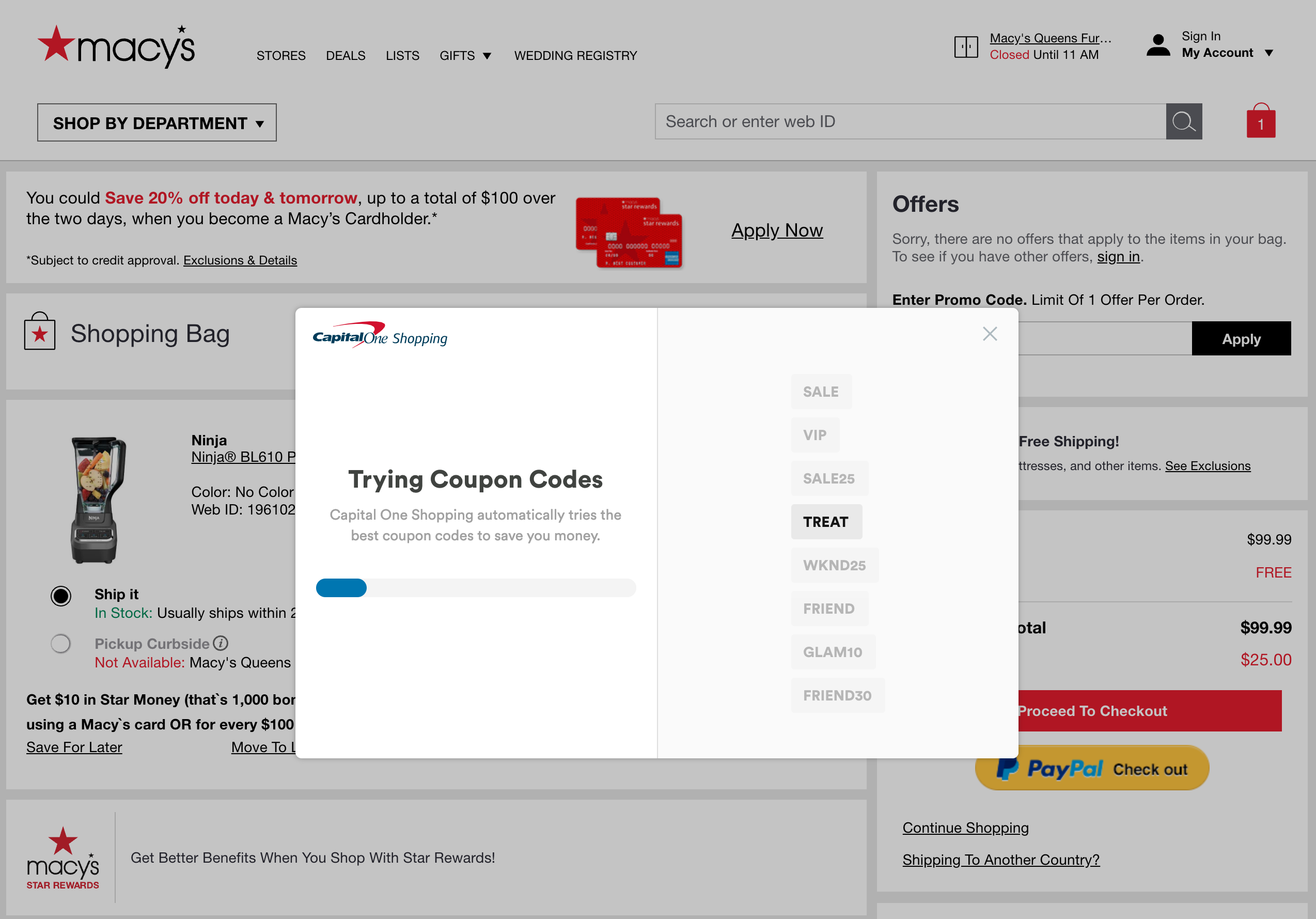 Using Capital One Shopping at Macys