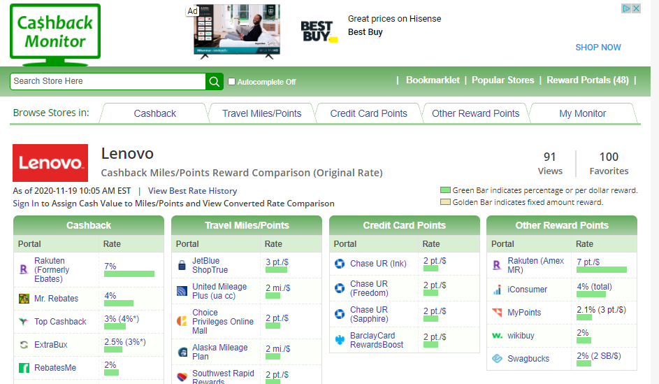 Cashback Monitor for Lenovo